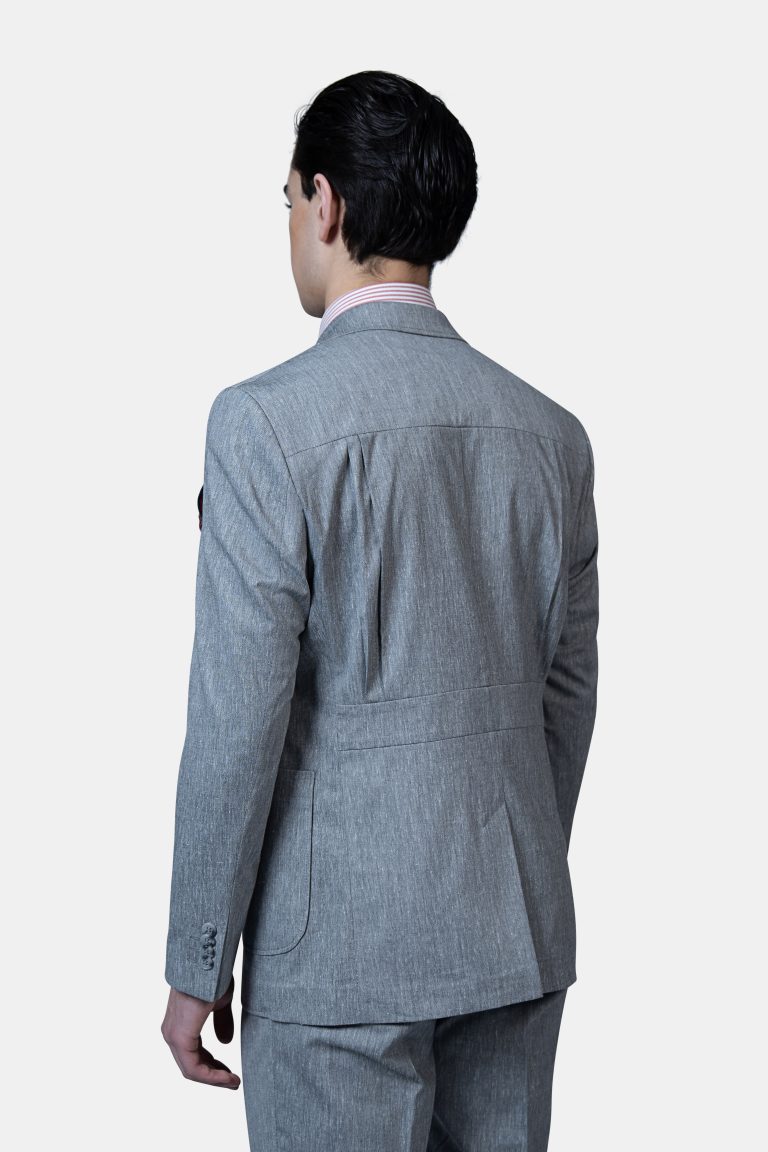 Light Grey Linen Unlined Suit - Image 6