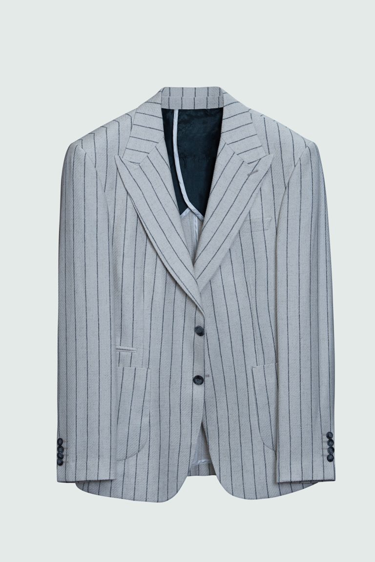 White Rust Pinstripe Blazer - Image 8