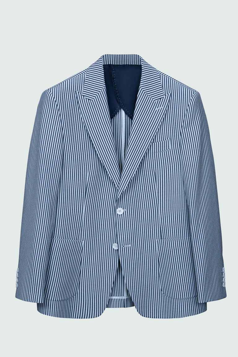 Unlined Seersucker Stripe Blazer - Image 7