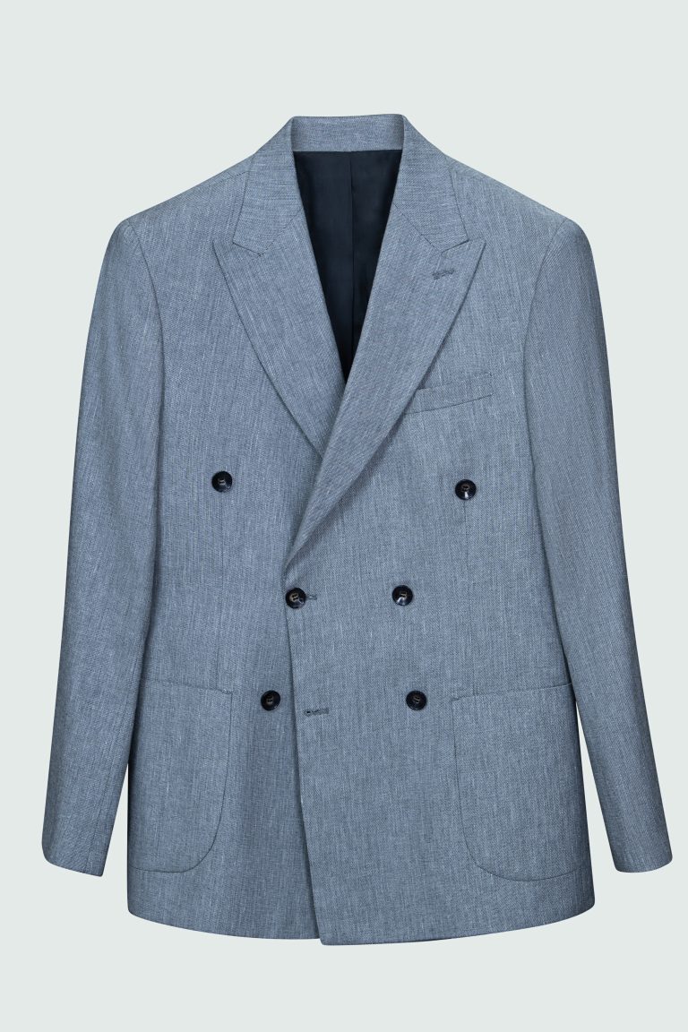 Light Blue Linen Double_Breasted Unlined Blazer - Image 7