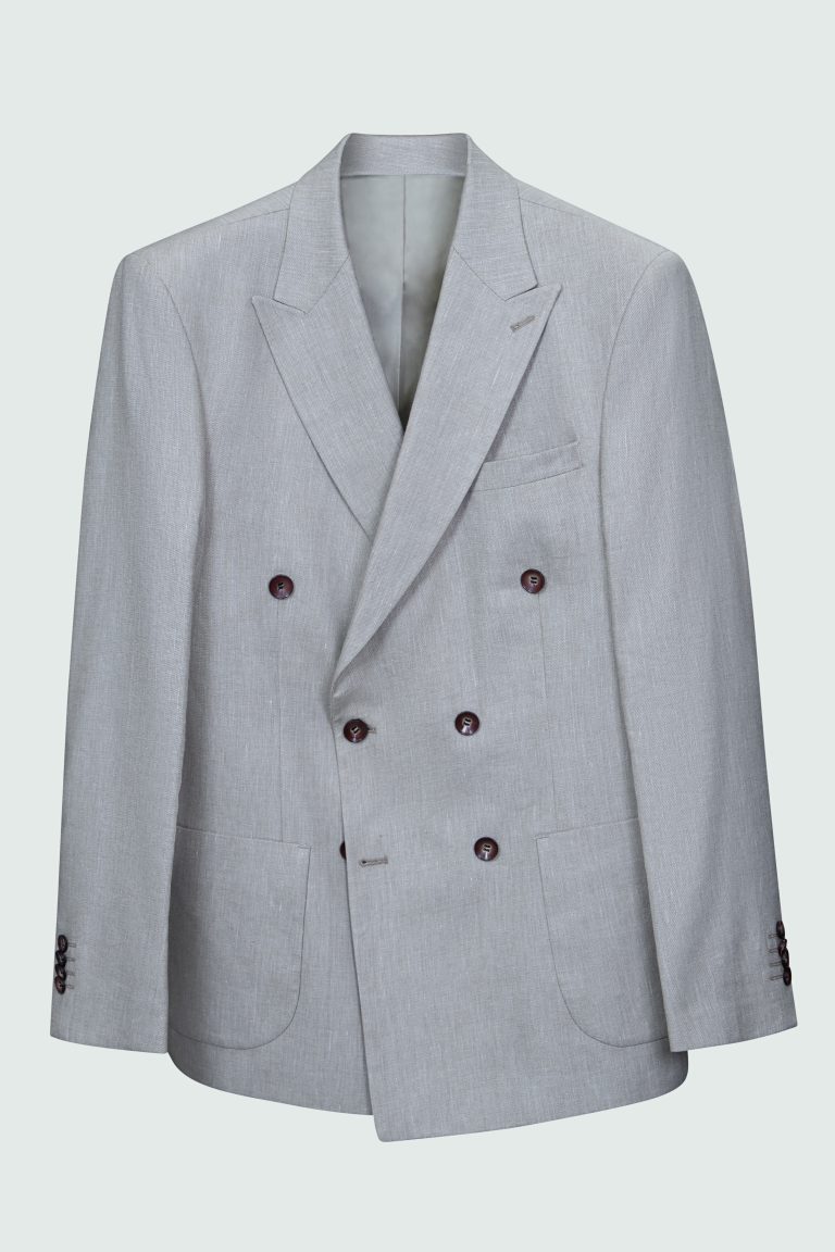 Light Blue Linen Double_Breasted Unlined Blazer - Image 8